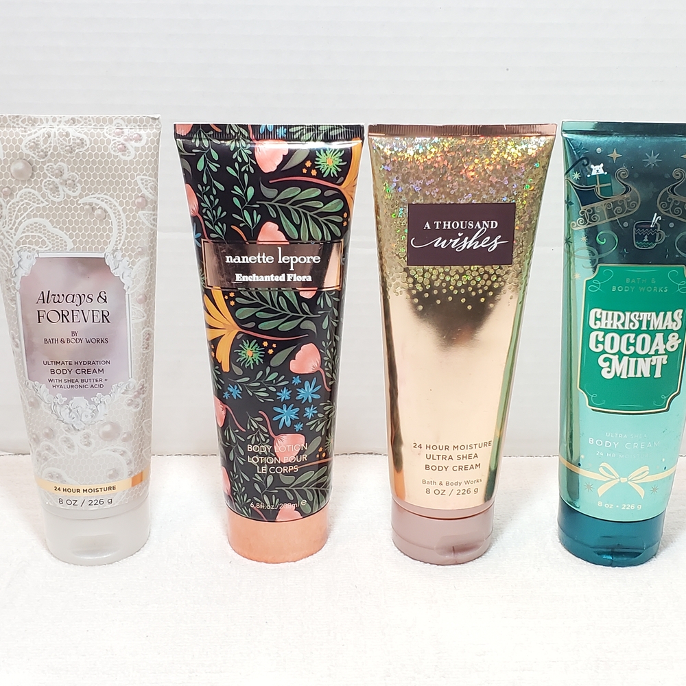 Lot of 4 Bath & Body Works Body Creams Lotion Always Forever A Thousand Wishes